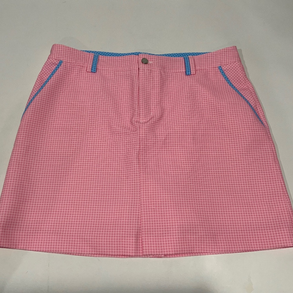 Lohla Sport Sz 12 Peony Pink Micro Check Golf Skirt